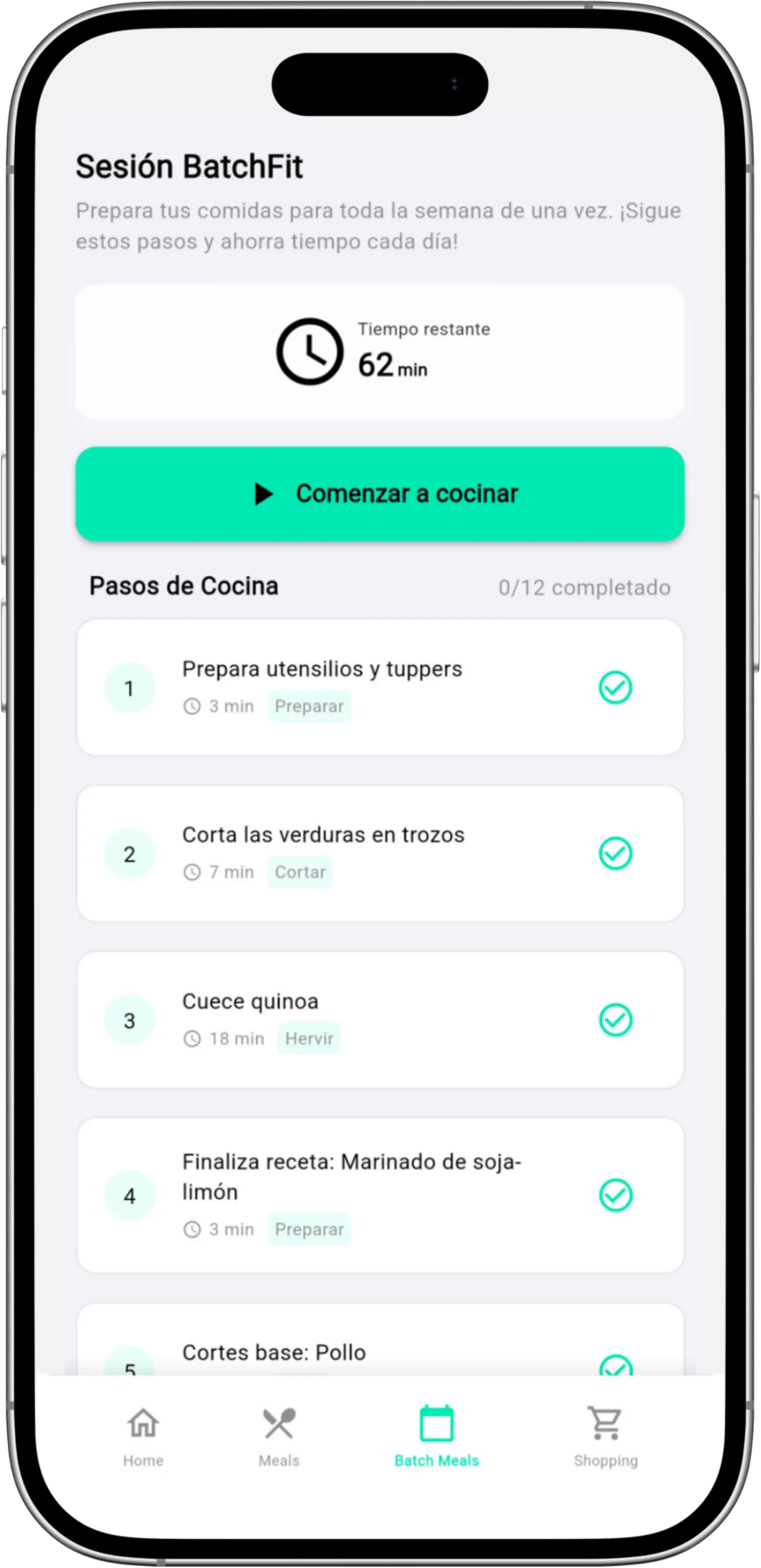 Sesiones de Batch Cooking