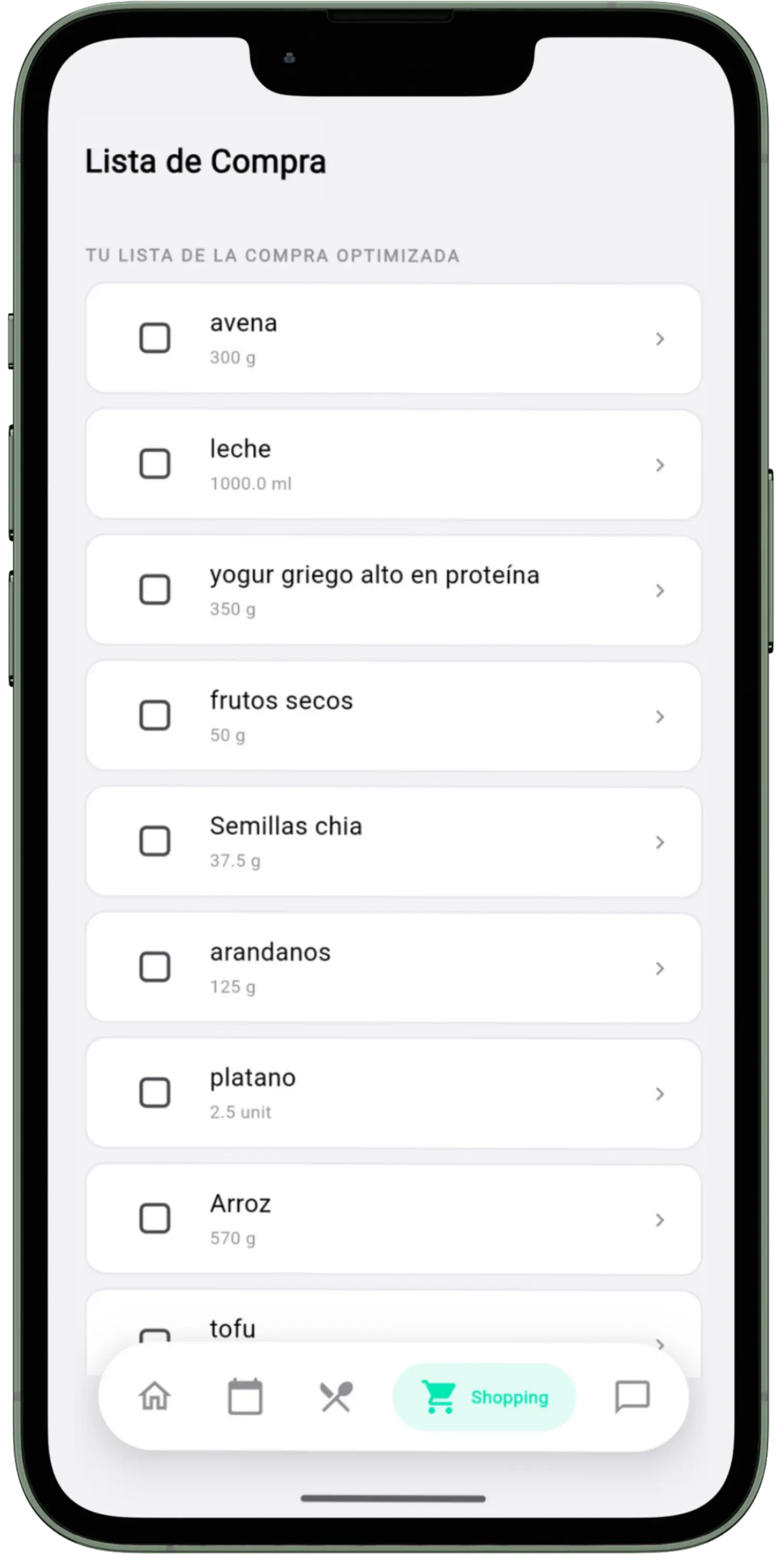 Lista de compra optimizada